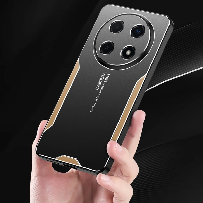 For Honor Magic7 Lite 5G / X9c 5G / X60 Pro 5G Phone Case Aluminium Alloy TPU PC Back Cover - Gold
