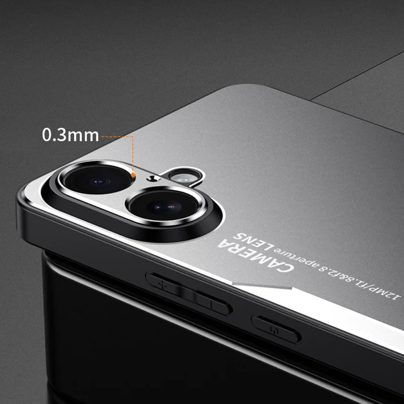 For iPhone 16 Phone Case Aluminium Alloy TPU PC Back Cover - Gold