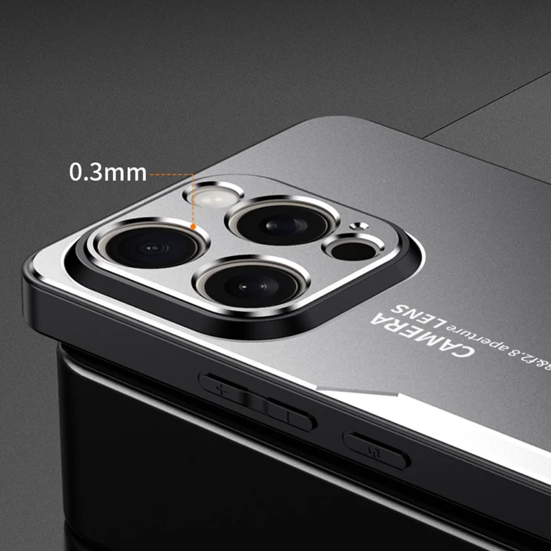 For iPhone 16 Pro Max Phone Case Aluminium Alloy TPU PC Back Cover - Gold