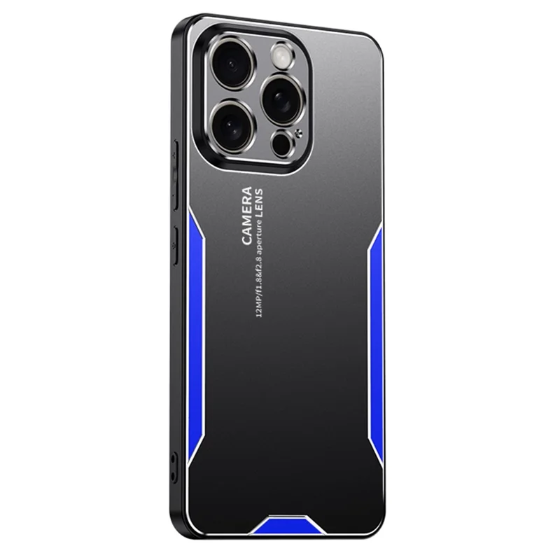For iPhone 16 Pro Max Phone Case Aluminium Alloy TPU PC Back Cover - Blue