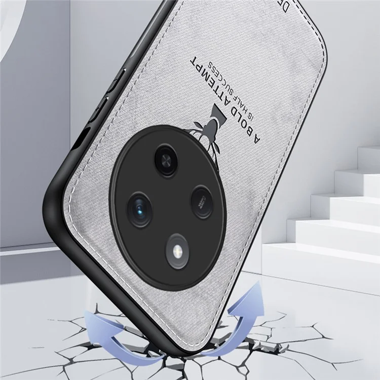 For Honor Magic7 Lite 5G / X9c 5G / X60 Pro 5G Case Deer Pattern Cloth Texture PU Leather Hybrid Phone Cover - Black