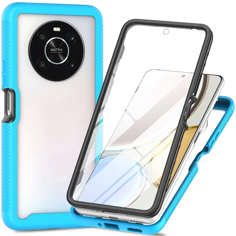 For Honor X9 4G / 5G / X30 5G / Magic4 Lite 5G 3-in-1 PC + TPU Full Protection Phone Case with PET Screen Protector - Baby Blue