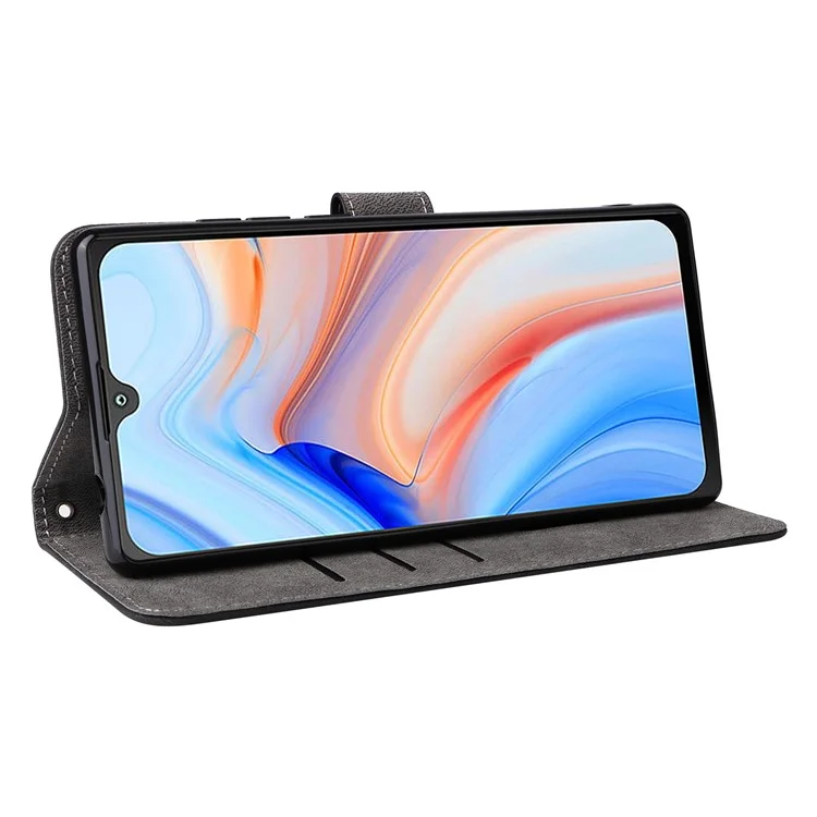 Para Cubot P50 Wallet Case RFID Blocking PU Leather Cover Stand View - Preto