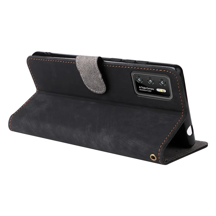 Para Cubot P50 Wallet Case RFID Blocking PU Leather Cover Stand View - Preto