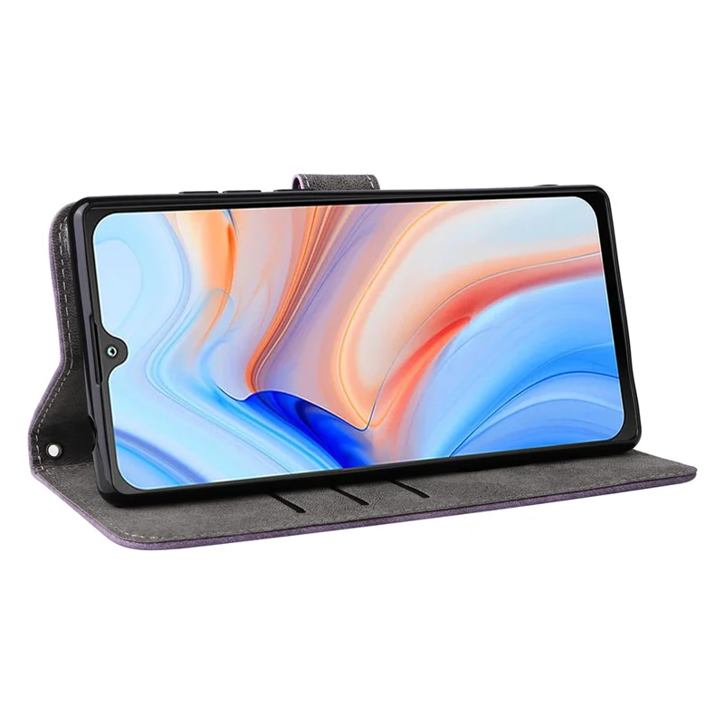 For Cubot P50 Wallet Case RFID Blocking PU Leather Cover Stand View - Purple