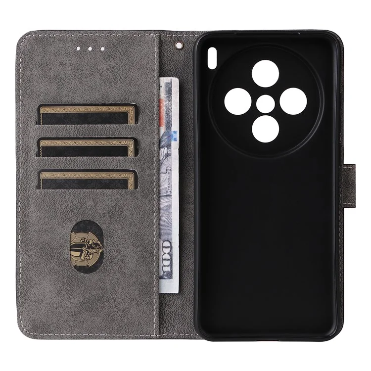 Für das vivo X200 5G Wallet Case RFID-blockierender PU-Leder-Cover-Ständer - Schwarz