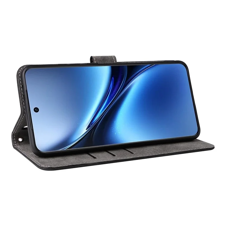 Für das vivo X200 5G Wallet Case RFID-blockierender PU-Leder-Cover-Ständer - Schwarz