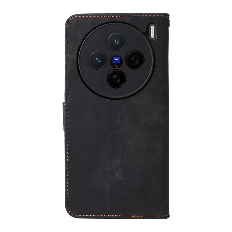 Für das vivo X200 5G Wallet Case RFID-blockierender PU-Leder-Cover-Ständer - Schwarz