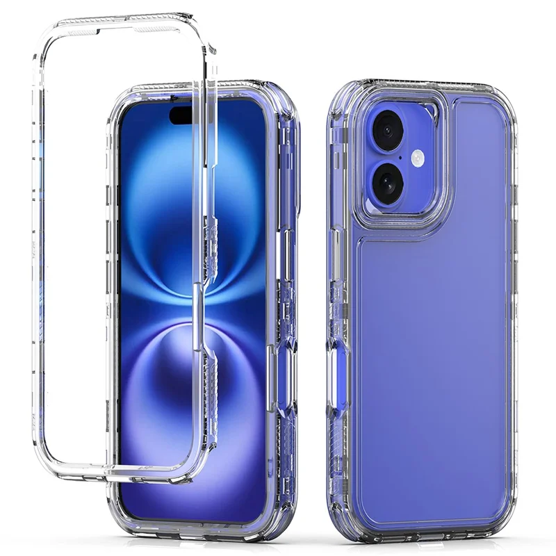 For iPhone 16 Case Acrylic+TPU Clear Phone Cover (Big Lens Hole)