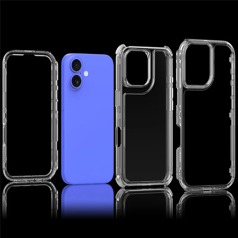 For iPhone 16 Case Acrylic+TPU Clear Phone Cover (Big Lens Hole)
