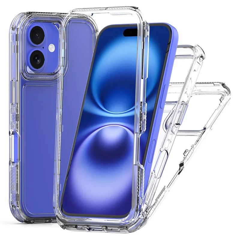 For iPhone 16 Plus Case Acrylic+TPU Clear Phone Cover (Big Lens Hole)