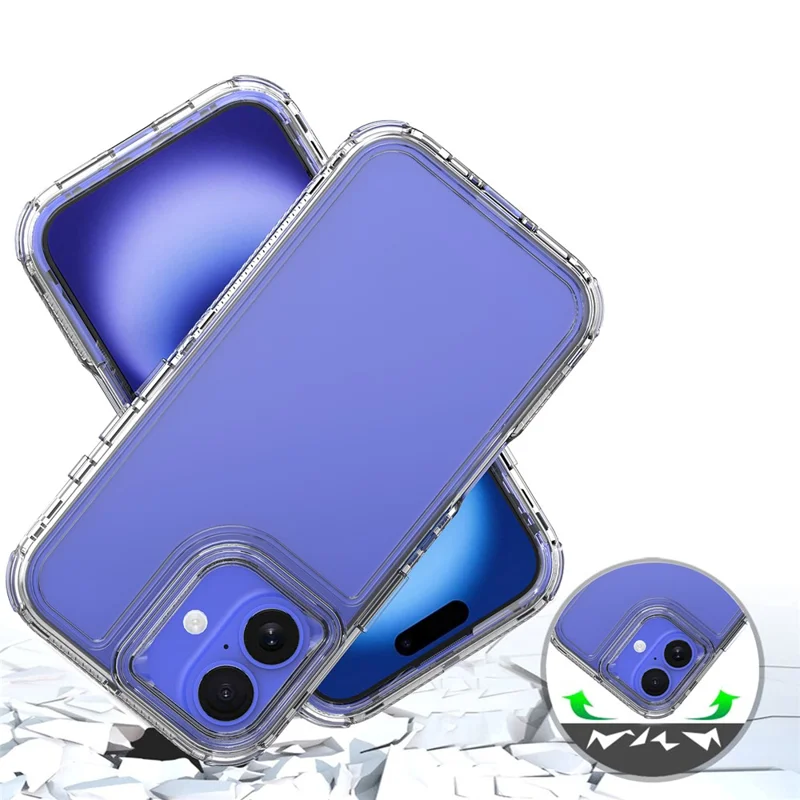 For iPhone 16 Plus Case Acrylic+TPU Clear Phone Cover (Big Lens Hole)