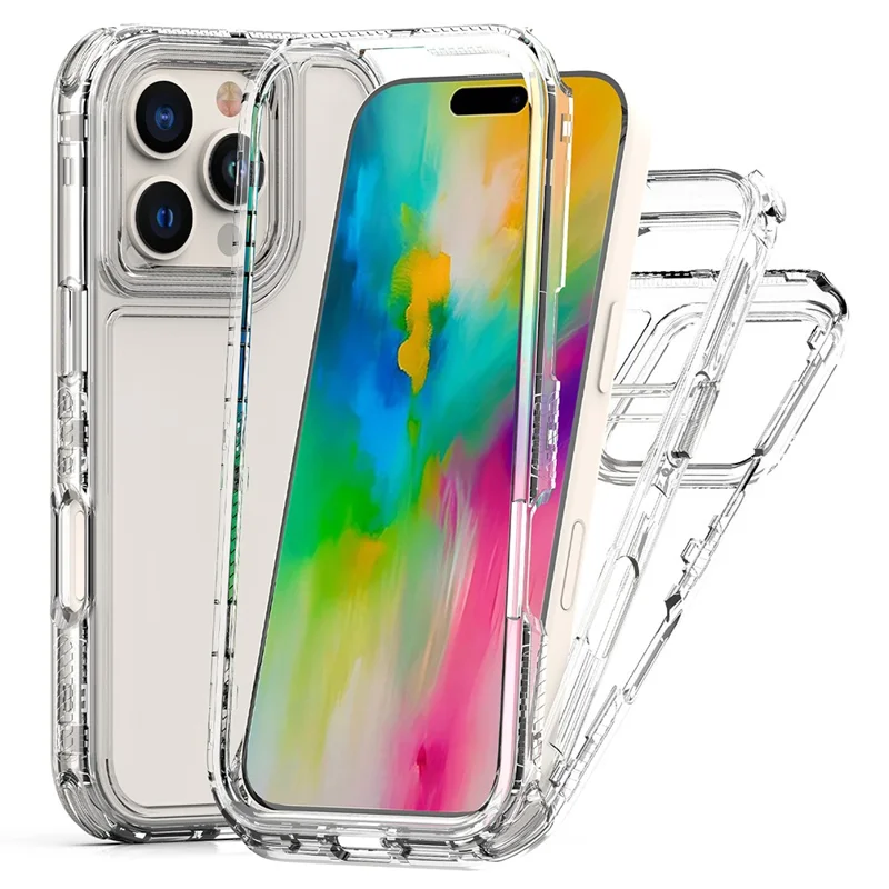 For iPhone 16 Pro Case Acrylic+TPU Clear Phone Cover (Big Lens Hole)