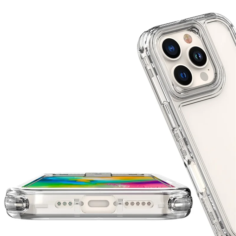 For iPhone 16 Pro Case Acrylic+TPU Clear Phone Cover (Big Lens Hole)