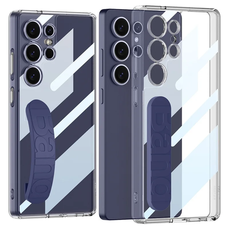 GKK For Samsung Galaxy S25 Ultra Case TPU+PC Clear Phone Cover with Silicone Hand Strap - Blue