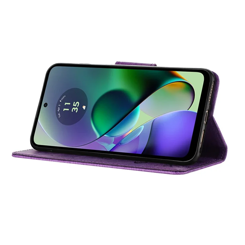 For Samsung Galaxy A06 4G Case Butterflies Flower Leather Wallet Flip Phone Cover - Purple