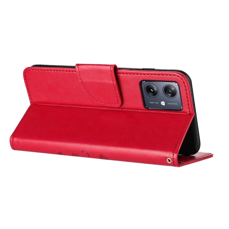 For Samsung Galaxy A06 4G Case Imprinted Mini Butterfly Leather Wallet Phone Cover - Red