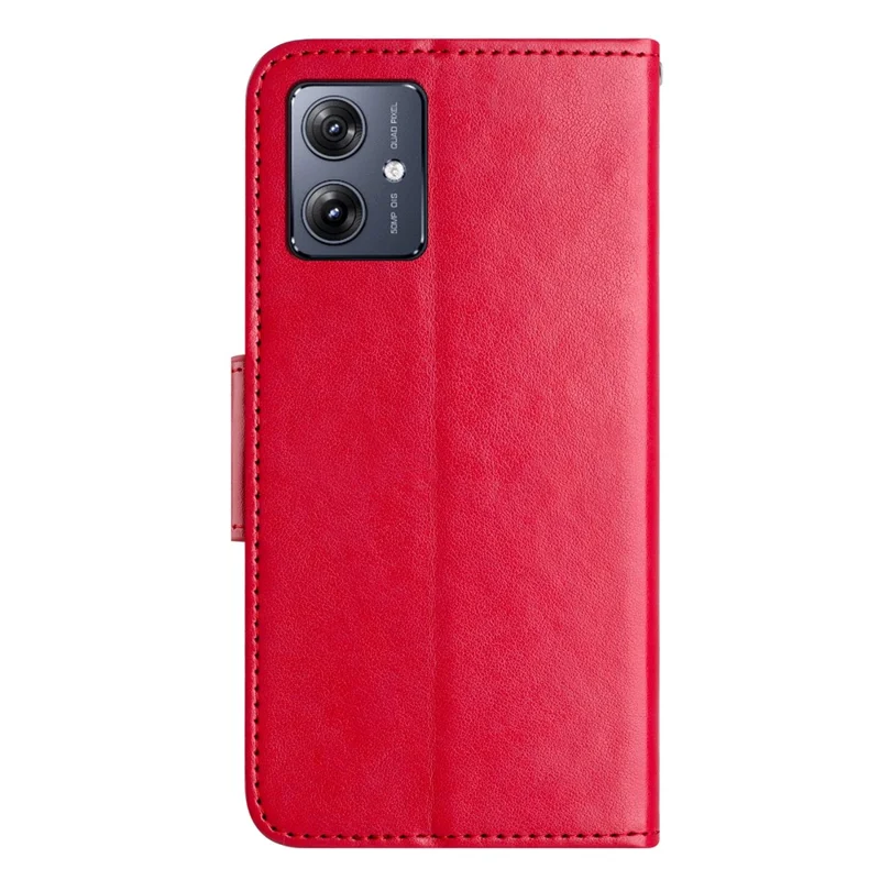 For Samsung Galaxy A06 4G Case Imprinted Mini Butterfly Leather Wallet Phone Cover - Red