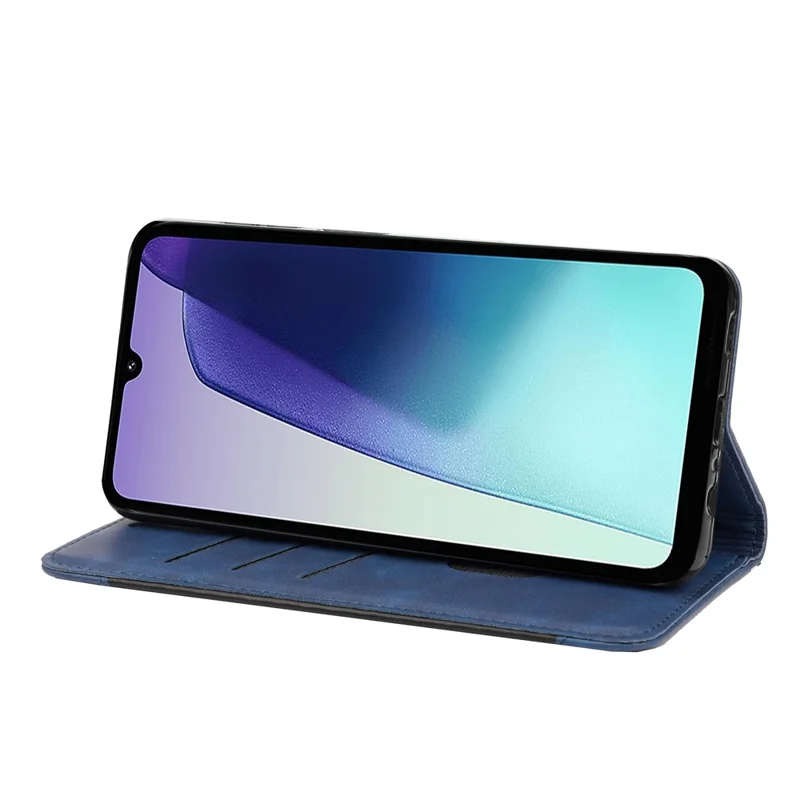 For Xiaomi Poco C75 4G / Redmi 14R 5G / 14C 4G Case PU Leather Shockproof Protection Wallet Phone Cover - Blue