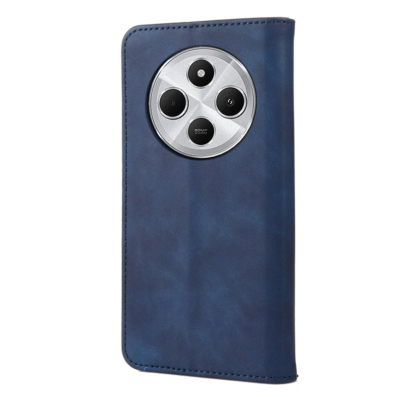 For Xiaomi Poco C75 4G / Redmi 14R 5G / 14C 4G Case PU Leather Shockproof Protection Wallet Phone Cover - Blue