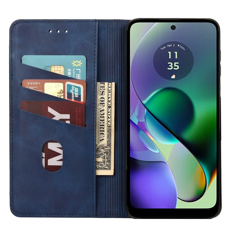 Para Samsung Galaxy A06 Case PU Leather Shockproof Protection Wallet Phone Cover - Azul