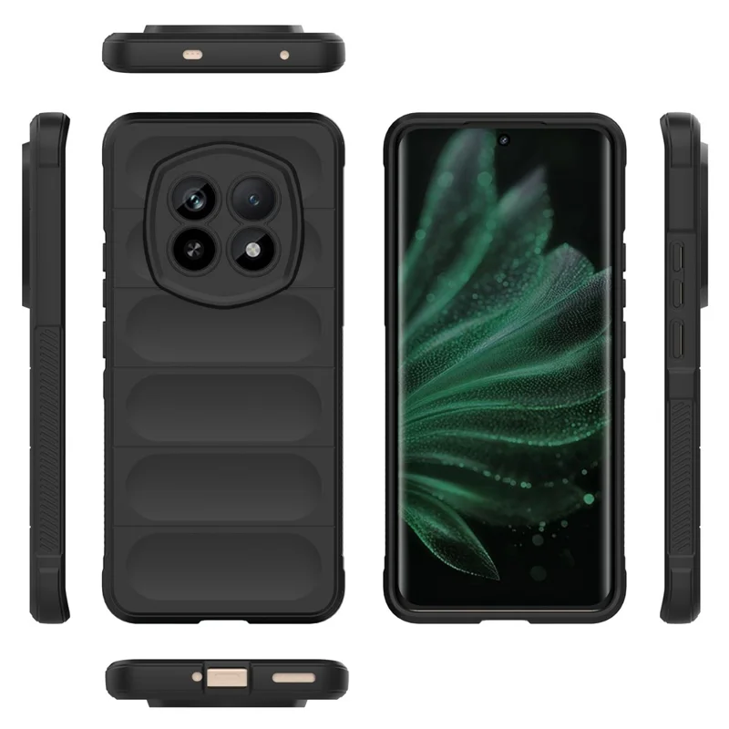 For Realme P2 Pro 5G Case Anti-Drop Soft TPU Rugged Phone Back Cover - Black