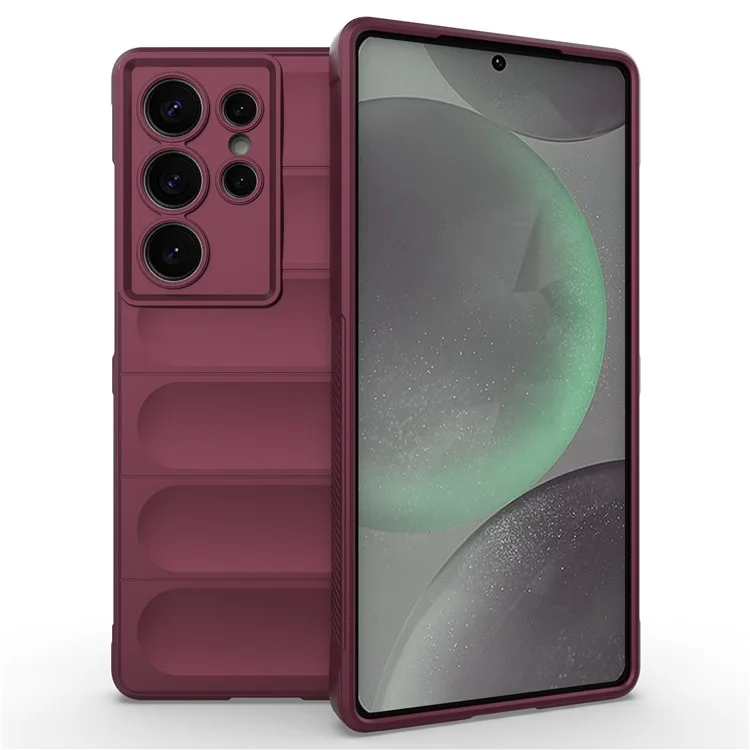 Для Samsung Galaxy S25 Ultra Case Anti-Drop Soft TPU Rugged Phone Back Cover - Винно-красный