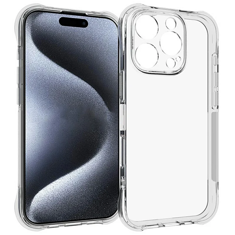 For iPhone 16 Pro Clear Phone Case 2.0mm Thickness Shockproof TPU Phone Cover