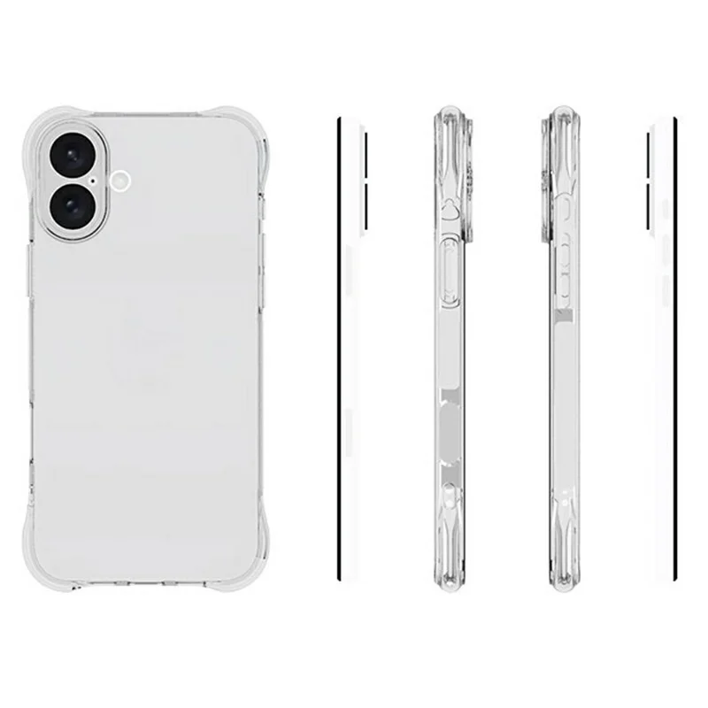 For iPhone 16 Plus Clear Phone Case 2.0mm Thickness Shockproof TPU Phone Cover