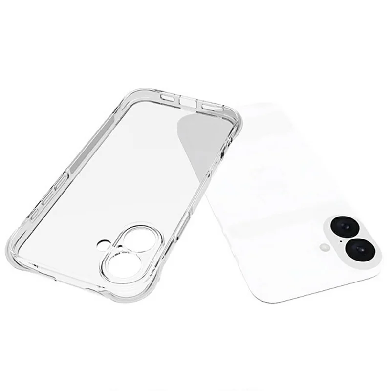 For iPhone 16 Plus Clear Phone Case 2.0mm Thickness Shockproof TPU Phone Cover