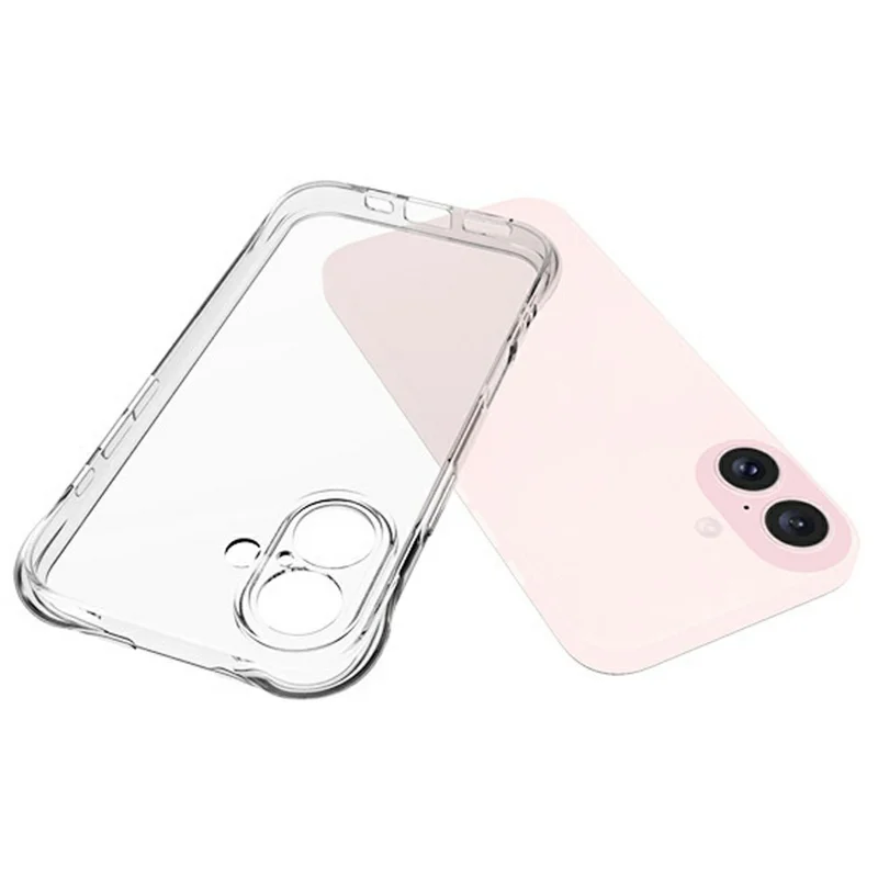 For iPhone 16 Clear Phone Case 2.0mm Thickness Shockproof TPU Phone Cover