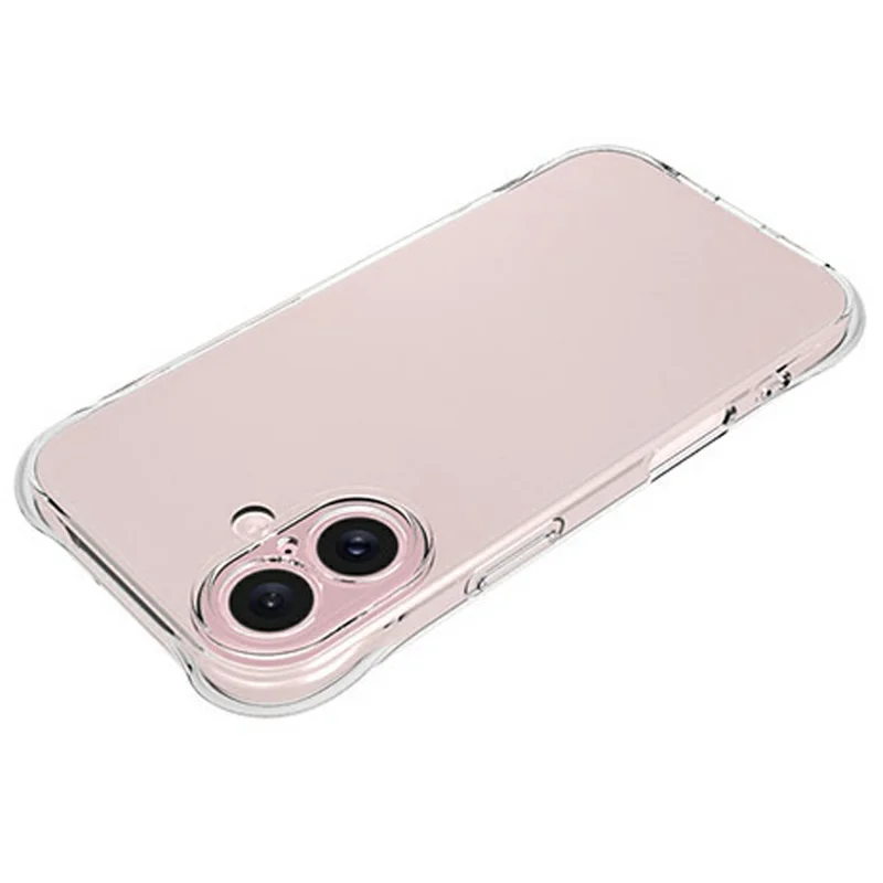 For iPhone 16 Clear Phone Case 2.0mm Thickness Shockproof TPU Phone Cover