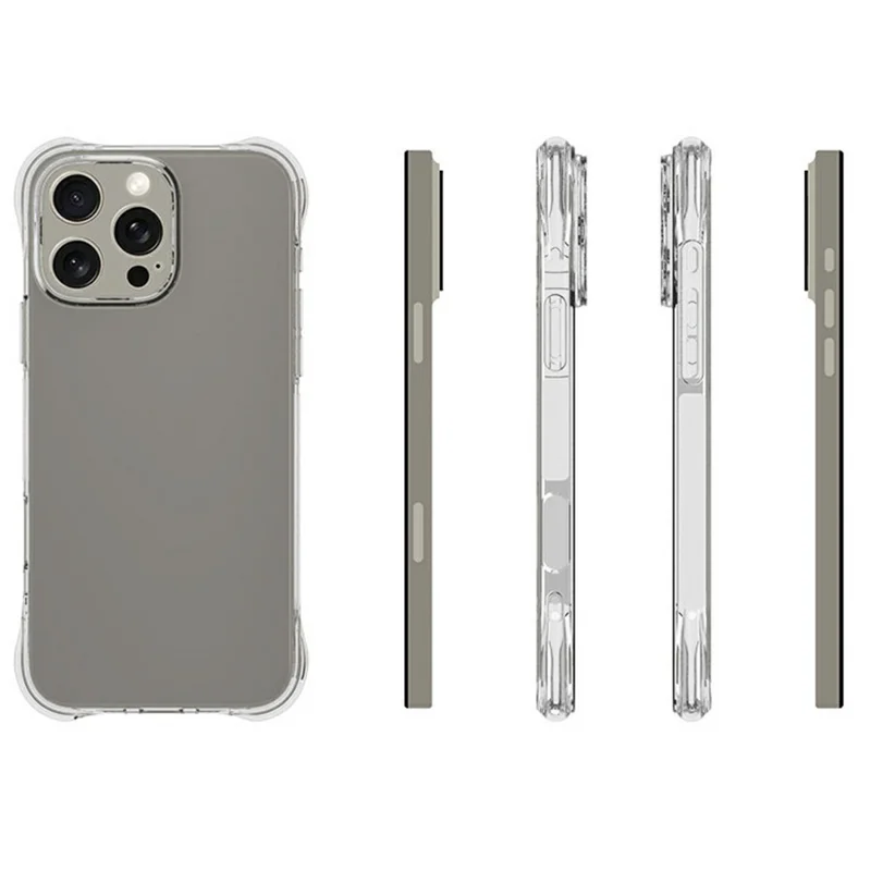 For iPhone 16 Pro Max Clear Phone Case 2.0mm Thickness Shockproof TPU Phone Cover