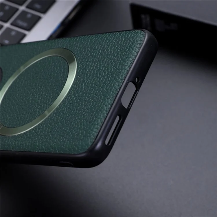 Étui pour Motorola Edge 50 Neo 5G compatible avec MagSafe, texture de litchi en cuir PU + couverture de téléphone TPU - Violet clair