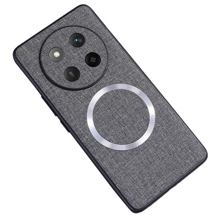 For Honor Magic7 Lite 5G / X9c 5G / X60 Pro 5G Case Drop-Proof TPU+Cloth Back Phone Cover Compatible with MagSafe - Grey