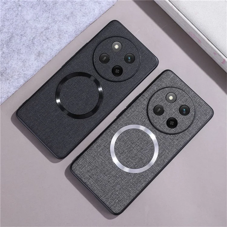 For Honor Magic7 Lite 5G / X9c 5G / X60 Pro 5G Case Drop-Proof TPU+Cloth Back Phone Cover Compatible with MagSafe - Grey