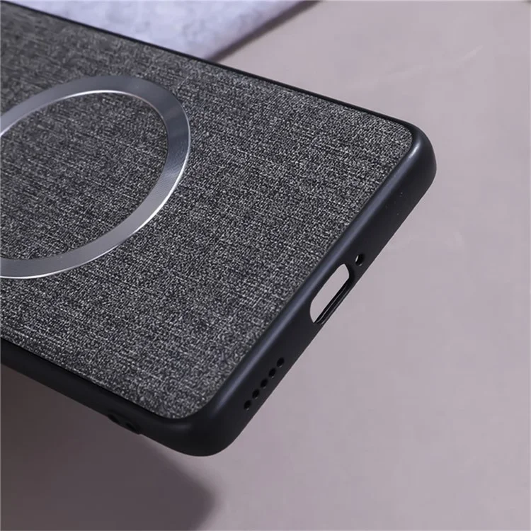 For Honor Magic7 Lite 5G / X9c 5G / X60 Pro 5G Case Drop-Proof TPU+Cloth Back Phone Cover Compatible with MagSafe - Grey