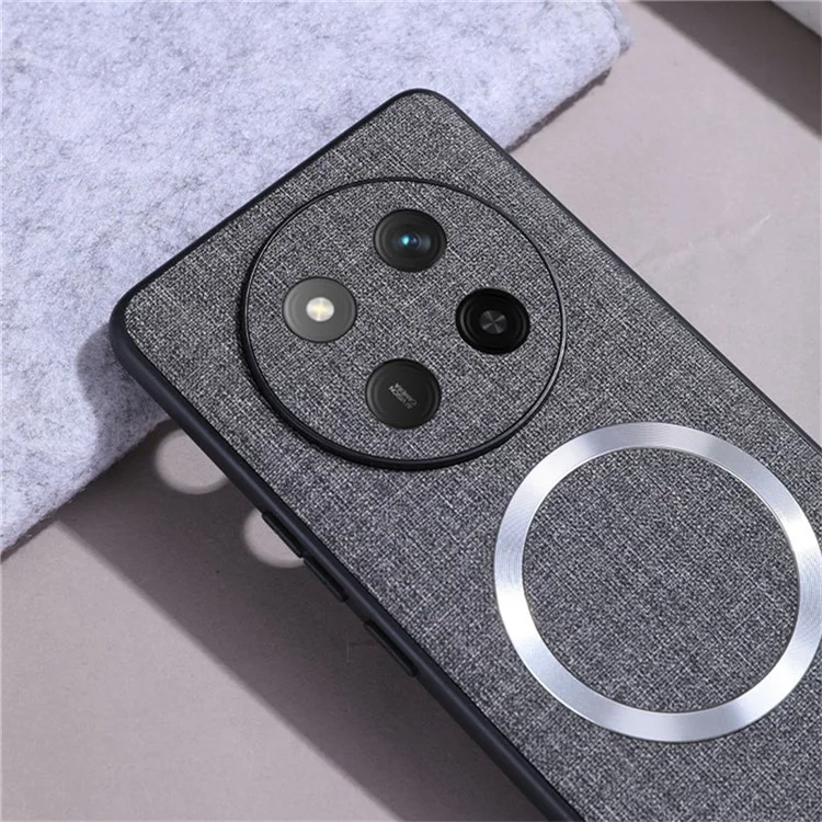 For Honor Magic7 Lite 5G / X9c 5G / X60 Pro 5G Case Drop-Proof TPU+Cloth Back Phone Cover Compatible with MagSafe - Grey