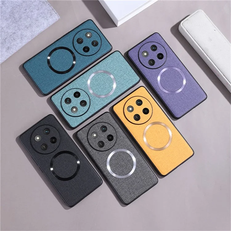 For Honor Magic7 Lite 5G / X9c 5G / X60 Pro 5G Case Drop-Proof TPU+Cloth Back Phone Cover Compatible with MagSafe - Grey
