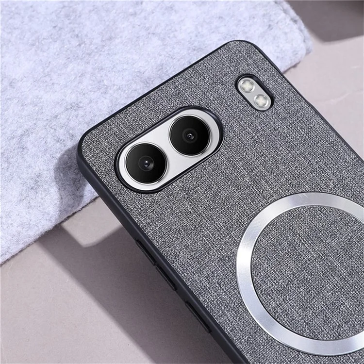 Для OnePlus Nord 4 Чехол Противоударный ТПУ+Тканевая задняя панель Совместимый с MagSafe - Фиолетовый