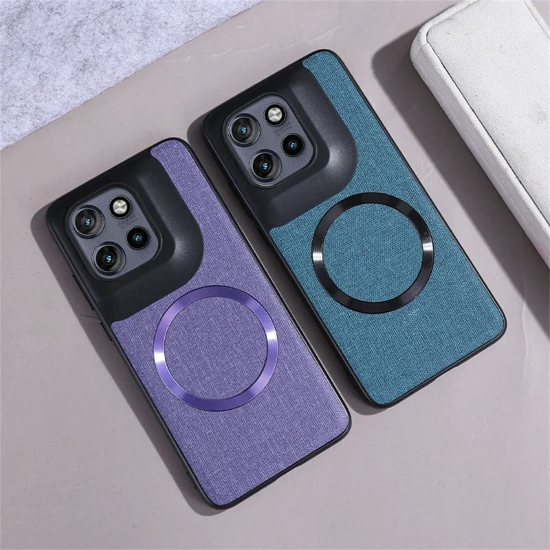 For Motorola Edge 50 Neo 5G / Moto S50 5G / Thinkphone 25 5G Magnetic Case Drop-Proof TPU+Cloth Back Phone Cover - Green