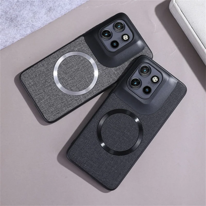 For Motorola Edge 50 Neo 5G / Moto S50 5G / Thinkphone 25 5G Magnetic Case Drop-Proof TPU+Cloth Back Phone Cover - Green