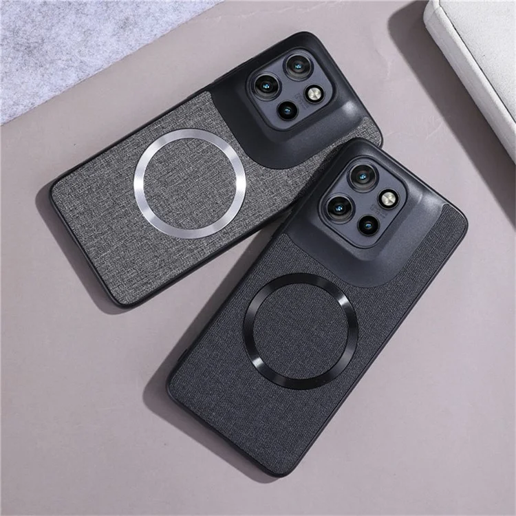 For Motorola Edge 50 Neo 5G / Moto S50 5G / Thinkphone 25 5G Case Drop-Proof TPU+Cloth Back Phone Cover Compatible with MagSafe - Grey