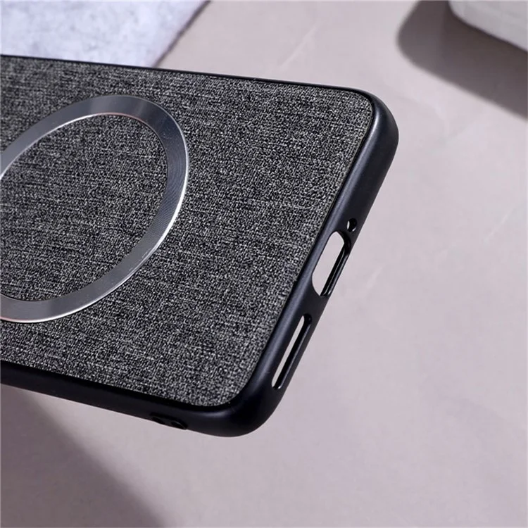 For Motorola Edge 50 Neo 5G / Moto S50 5G / Thinkphone 25 5G Case Drop-Proof TPU+Cloth Back Phone Cover Compatible with MagSafe - Grey