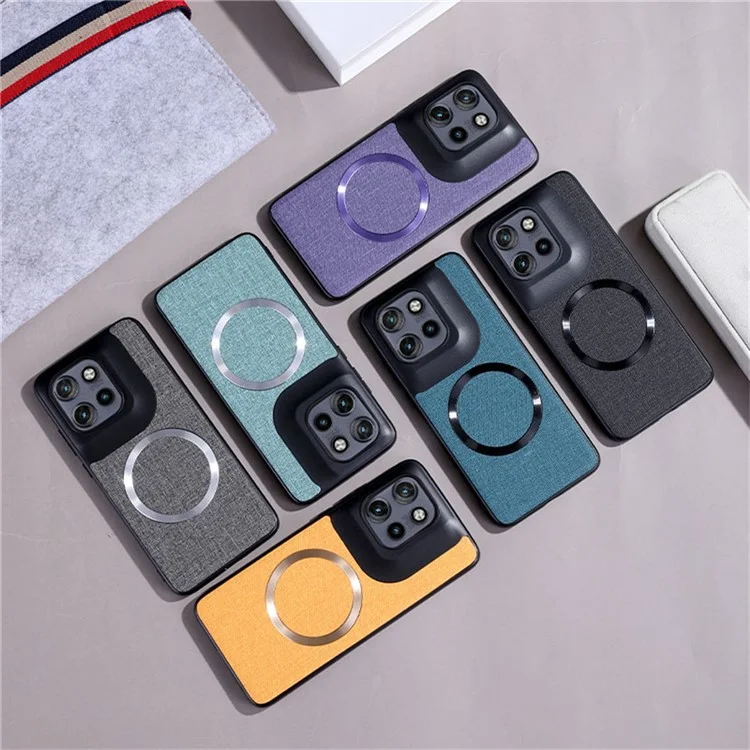For Motorola Edge 50 Neo 5G / Moto S50 5G / Thinkphone 25 5G Case Drop-Proof TPU+Cloth Back Phone Cover Compatible with MagSafe - Grey
