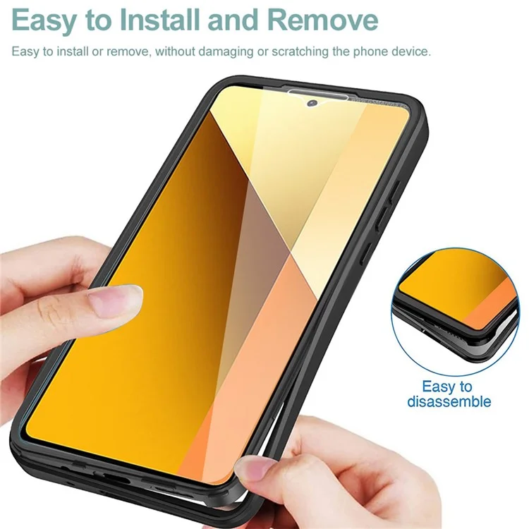 Pour Xiaomi 14T Pro Étui Acrylic+TPU Coque Transparente avec Film de Protection d'Écran en PET - Noir