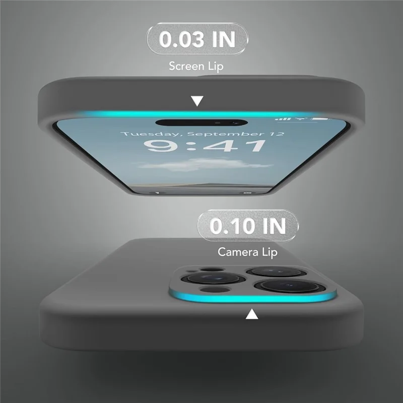 For iPhone 14 Pro Case Compatible with MagSafe Liquid Silicone Cover with 2 Tempered Glass Screen Films - Purple