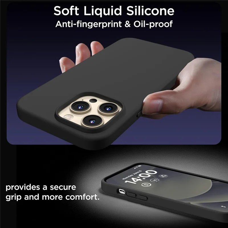 For iPhone 14 Pro Max Case Compatible with MagSafe Liquid Silicone Cover with 2 Tempered Glass Screen Films - White
