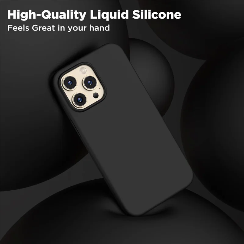 For iPhone 16 Pro Case Compatible with MagSafe Liquid Silicone Cover with 2 Tempered Glass Screen Films - White