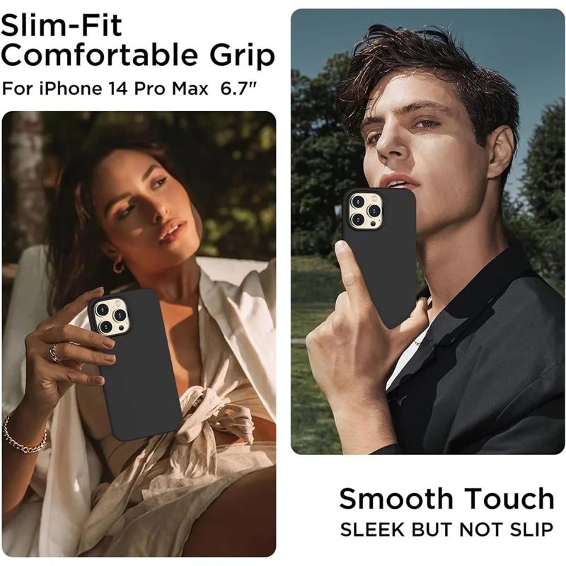 For iPhone 16 Pro Case Compatible with MagSafe Liquid Silicone Cover with 2 Tempered Glass Screen Films - White